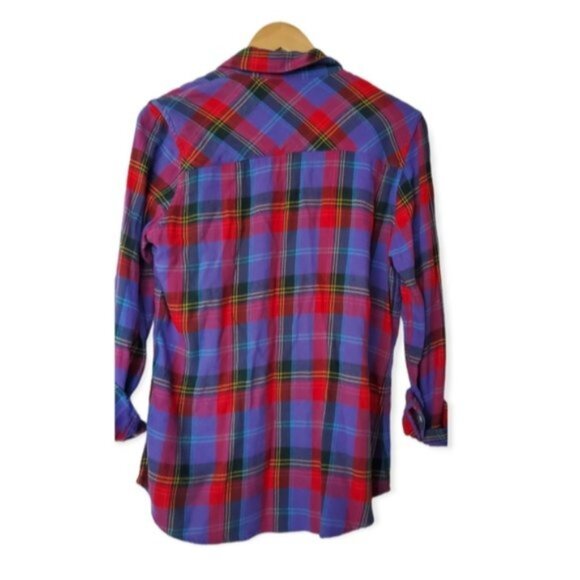 GAP "Purple Plaid" Super soft Cottagecore Long sleeve top- M - Picture 7 of 15